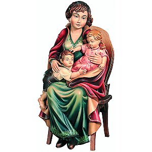 1705s - Mutter sitzend mit zwei Kinder auf Stuhl