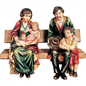 1707 - Familie auf Bank mit drei Kinder